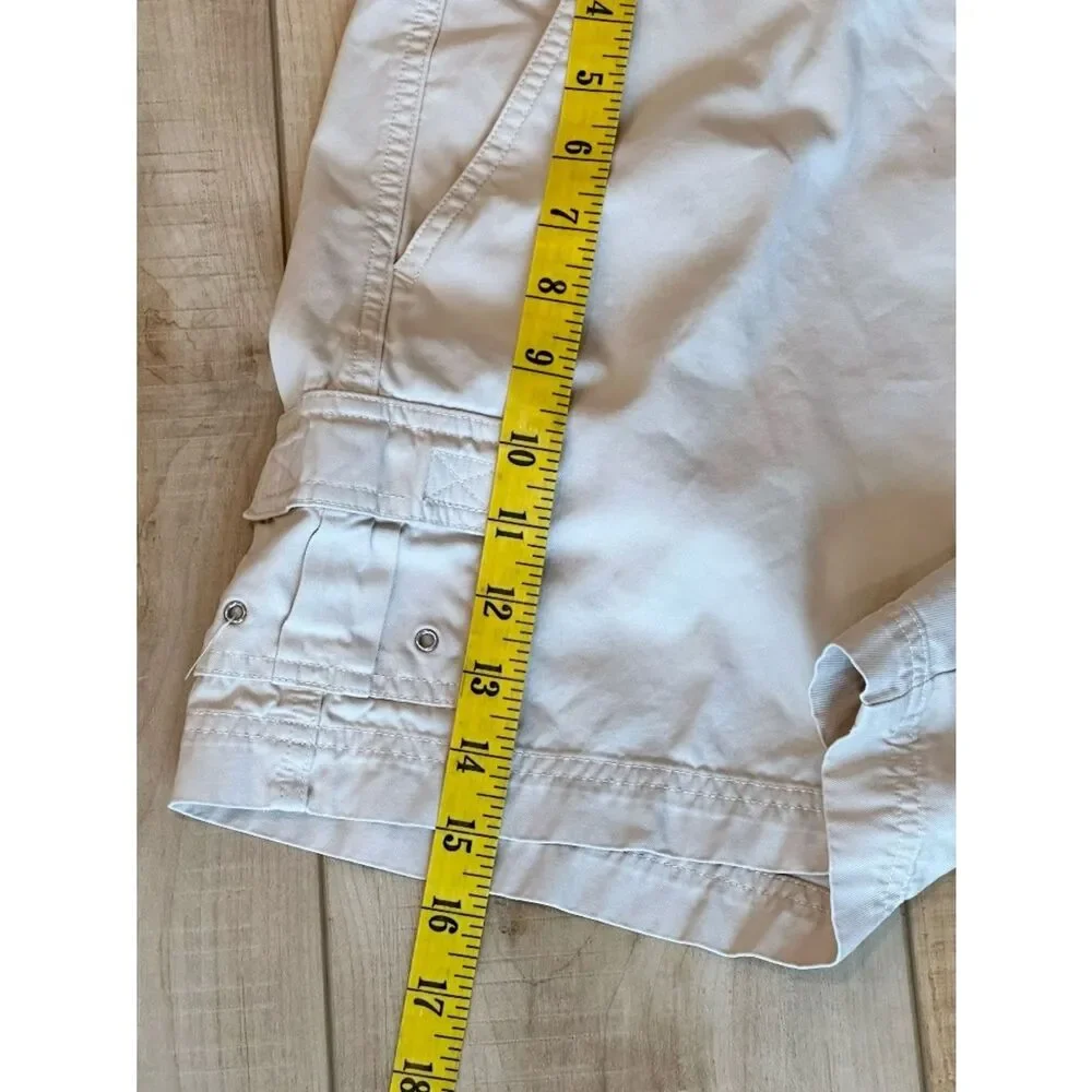 Talbots Cotton Cargo Shorts Cream/Tan Size 12